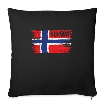 Drapeau norvégien - Housse de coussin décorative 45 x 45 cm - noir - Devant
