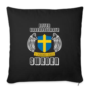Sweden - Sofa pillowcase 17,3'' x 17,3'' (45 x 45 cm) - black - Front