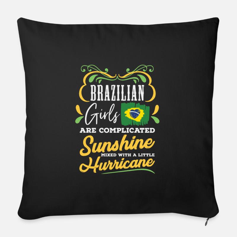Brasilien Frau - Sofakissenbezug 45 x 45 cm - Schwarz