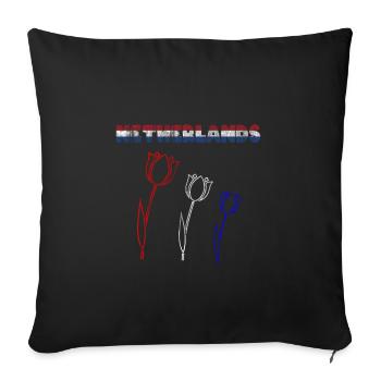 Tulipes néerlandaises - Housse de coussin décorative 45 x 45 cm - noir - Devant