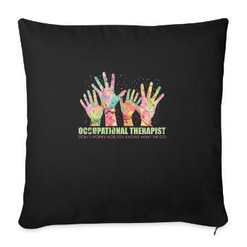 occupational Therapy - Sofa pillowcase 17,3'' x 17,3'' (45 x 45 cm) - black - Front