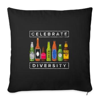 Bière bière - Housse de coussin décorative 45 x 45 cm - noir - Devant