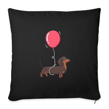 Amoureux des animaux de teckel - Housse de coussin décorative 45 x 45 cm - noir - Devant