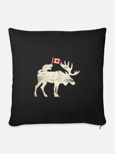 Kanada Kanadische Flagge - Sofakissenbezug 45 x 45 cm - Schwarz
