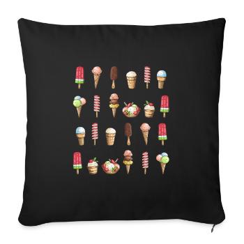 Glace glace - Housse de coussin décorative 45 x 45 cm - noir - Devant