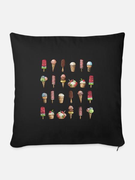 Eis Eisbecher - Sofakissenbezug 45 x 45 cm - Schwarz