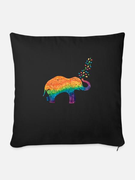 Elefant - Sofakissenbezug 45 x 45 cm - Schwarz