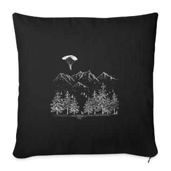 Montagnes de parapente - Housse de coussin décorative 45 x 45 cm - noir - Devant