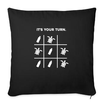 It's your turn ECO plastic turtle - Sofa pillowcase 17,3'' x 17,3'' (45 x 45 cm) - black - Front