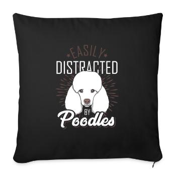 Passion caniche - Housse de coussin décorative 45 x 45 cm - noir - Devant