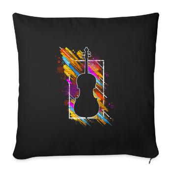 Instrument de violoncelle - Housse de coussin décorative 45 x 45 cm - noir - Devant