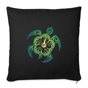 Turtle sea creatures - Sofa pillowcase 17,3'' x 17,3'' (45 x 45 cm) - black - Front