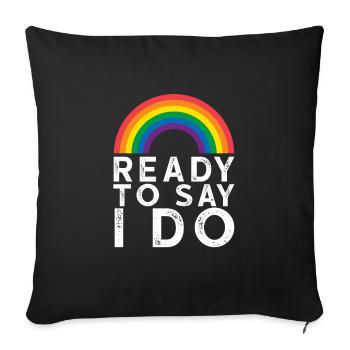 Wedding LGBT - Sofa pillowcase 17,3'' x 17,3'' (45 x 45 cm) - black - Front