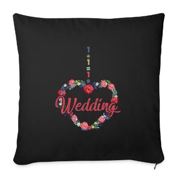 Wedding bride groom - Sofa pillowcase 17,3'' x 17,3'' (45 x 45 cm) - black - Front