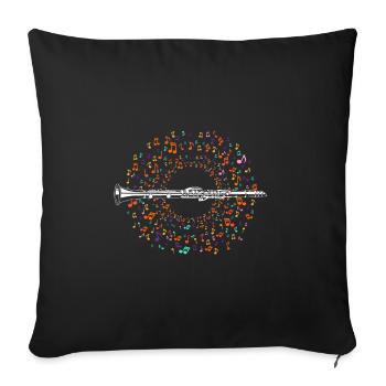 Musique clarinette - Housse de coussin décorative 45 x 45 cm - noir - Devant