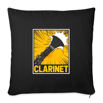 Klarinette - Sofakissenbezug 45 x 45 cm - Schwarz - Vorne