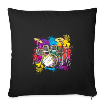 Percussion musical instrument - Sofa pillowcase 17,3'' x 17,3'' (45 x 45 cm) - black - Front