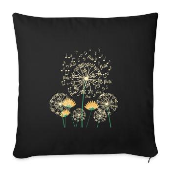 Dandelion flute - Sofa pillowcase 17,3'' x 17,3'' (45 x 45 cm) - black - Front