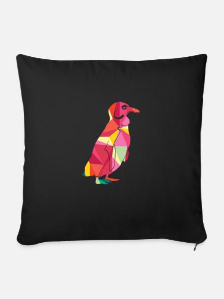 Pinguin Niedliches Tier - Sofakissenbezug 45 x 45 cm - Schwarz