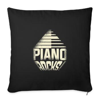 Klavier - Sofakissenbezug 45 x 45 cm - Schwarz - Vorne