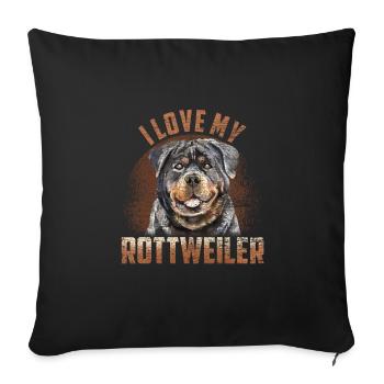Rottweiler Leidenschaft - Sofakissenbezug 45 x 45 cm - Schwarz - Vorne