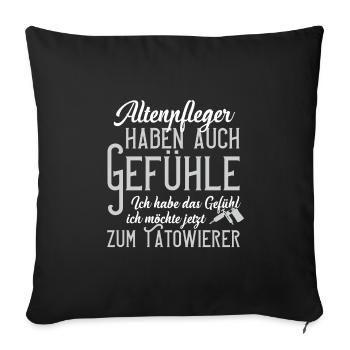 Altenpfleger Tattoo Tattoo Tätowiert Altenpfleger - Sofakissenbezug 45 x 45 cm - Schwarz - Vorne