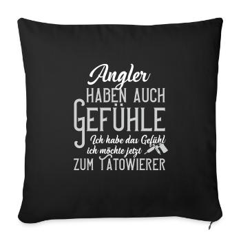 Angler Tattoo - Sofakissenbezug 45 x 45 cm - Schwarz - Vorne