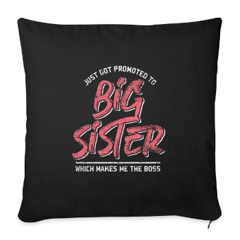 Big sister sibling - Sofa pillowcase 17,3'' x 17,3'' (45 x 45 cm) - black - Front