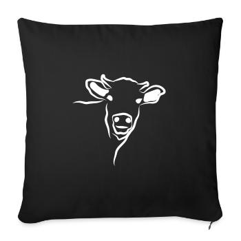 Ferme de vache - Housse de coussin décorative 45 x 45 cm - noir - Devant