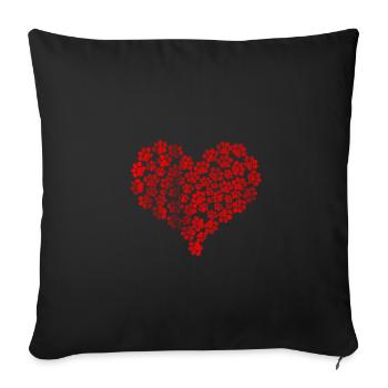 Dogs heart - Sofa pillowcase 17,3'' x 17,3'' (45 x 45 cm) - black - Front