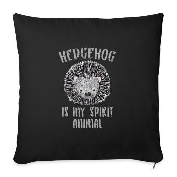 Hedgehog spirituality - Sofa pillowcase 17,3'' x 17,3'' (45 x 45 cm) - black - Front