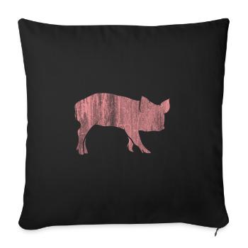 porc - Housse de coussin décorative 45 x 45 cm - noir - Devant