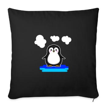 Penguin Cute animal - Sofa pillowcase 17,3'' x 17,3'' (45 x 45 cm) - black - Front