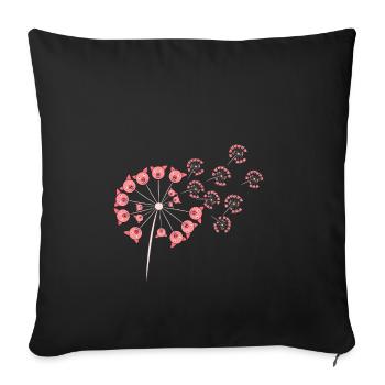 Pissenlit de porc - Housse de coussin décorative 45 x 45 cm - noir - Devant