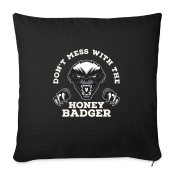 Honey badger predator - Sofa pillowcase 17,3'' x 17,3'' (45 x 45 cm) - black - Front