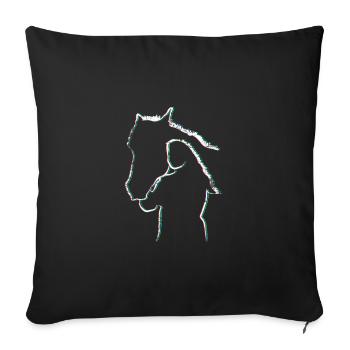 Horse lover - Sofa pillowcase 17,3'' x 17,3'' (45 x 45 cm) - black - Front