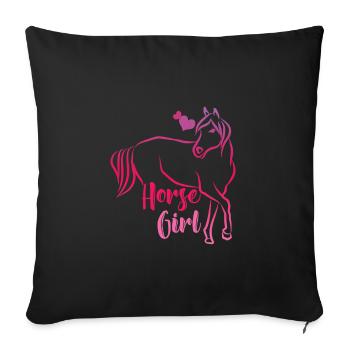 Cheval équestre - Housse de coussin décorative 45 x 45 cm - noir - Devant