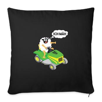 Funny Sheep T-Shirt Sheep Lawn Mower MOWER - Sofa pillowcase 17,3'' x 17,3'' (45 x 45 cm) - black - Front