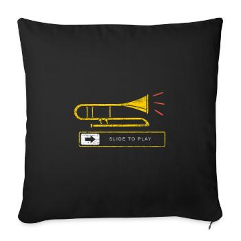 Trombone instrument - Sofa pillowcase 17,3'' x 17,3'' (45 x 45 cm) - black - Front