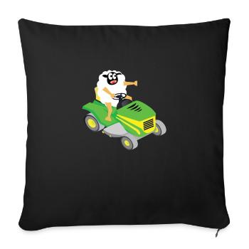 Funny Sheep T-Shirt Sheep Lawn Mower MOWER - Sofa pillowcase 17,3'' x 17,3'' (45 x 45 cm) - black - Front