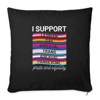 lgbt - Sofakissenbezug 45 x 45 cm - Schwarz - Vorne