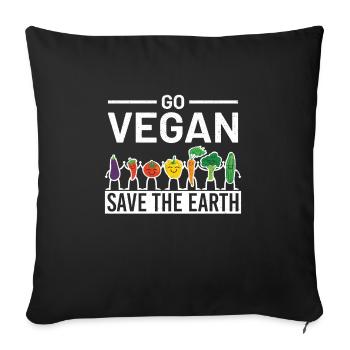 Vegetarian - Sofa pillowcase 17,3'' x 17,3'' (45 x 45 cm) - black - Front
