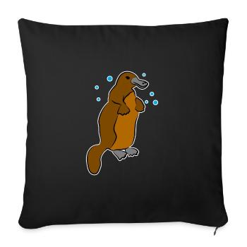 ornithorynque - Housse de coussin décorative 45 x 45 cm - noir - Devant
