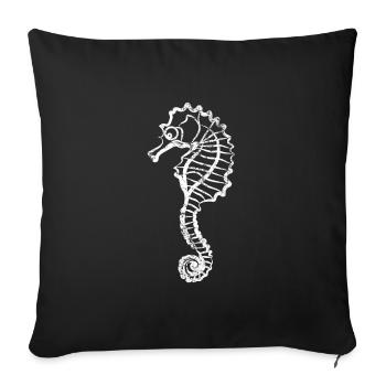 sea horse - Sofa pillowcase 17,3'' x 17,3'' (45 x 45 cm) - black - Front
