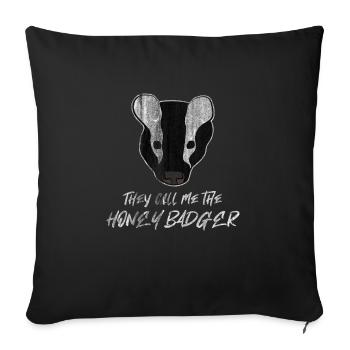 Honigdachs Honig - Sofakissenbezug 45 x 45 cm - Schwarz - Vorne