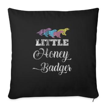 honey badger - Sofa pillowcase 17,3'' x 17,3'' (45 x 45 cm) - black - Front
