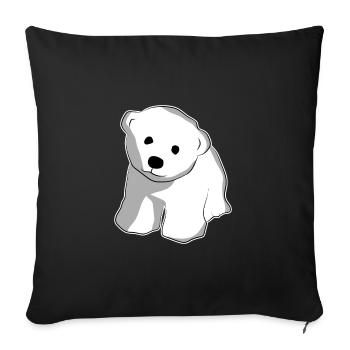 Ours mignon animal - Housse de coussin décorative 45 x 45 cm - noir - Devant