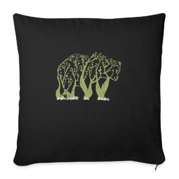 Bear forest - Sofa pillowcase 17,3'' x 17,3'' (45 x 45 cm) - black - Front