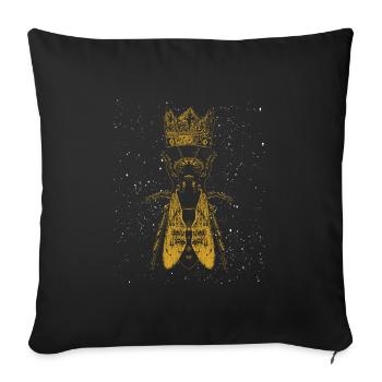 Biene Bienenvolk Bienenkönigin - Sofakissenbezug 45 x 45 cm - Schwarz - Vorne