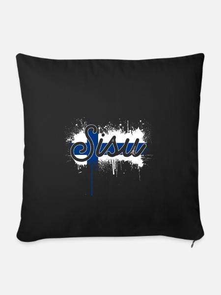 Finnland Nation - Sofakissenbezug 45 x 45 cm - Schwarz